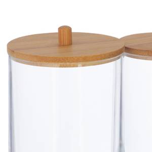 Wattepads- und Wattestäbchen-Behälter Braun - Bambus - Kunststoff - 15 x 12 x 9 cm