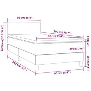 Boxspringbett 3017268-1 Hellgrau - 90 x 203 cm