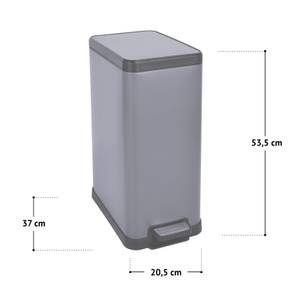 Mülleimer STM15 15l Silber - Metall - 20 x 45 x 36 cm