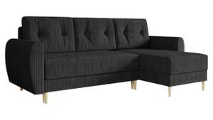 Ecksofa Palermo L Cord Schwarz