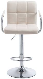 Barhocker Lucy V2 Stoff chrom Beige - Silber