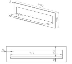 Wandboard LILLE Weiß - Holzwerkstoff - 106 x 28 x 20 cm