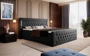 Boxspringbett Elegance Schwarz - Breite: 140 cm - H4