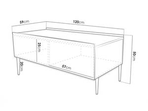 Table basse AMBRE Doré blanc