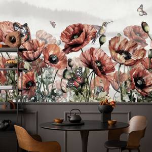 Papier Peint COQUELICOTS Papillons 90 x 60 x 60 cm