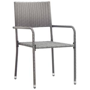 Garten-Essgruppe (7-teilig) 3009977-3 Grau - Metall - Polyrattan - 80 x 74 x 170 cm