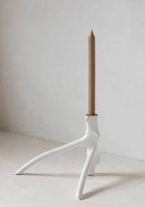 Kerzenhalter Triple Twig Weiß - Holz teilmassiv - 20 x 20 x 20 cm