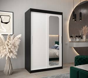 Armoire à portes coulissantes promo t2 Noir - Blanc - Largeur : 120 cm - 2 porte