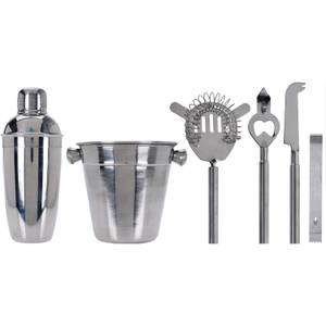 Barkeeper Cocktailset 6-teilig Set Silber - Metall - 14 x 26 x 14 cm