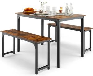 Table à Manger KC55455 (3 éléments) Marron - Bois manufacturé - 70 x 75 x 110 cm