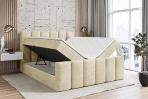 Boxspringbett BOXI1-Z Ecru - Breite: 140 cm - H3