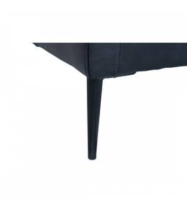 Canapé Valencia Noir Noir - Métal - Cuir véritable - 220 x 83 x 88 cm