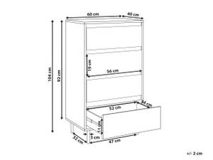 Kommode NIKEA Schwarz - Braun - Holzwerkstoff - 60 x 104 x 40 cm