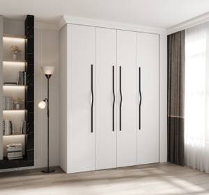 Armoire à portes battantes Como 2 Noir - Blanc - 180 x 50 cm