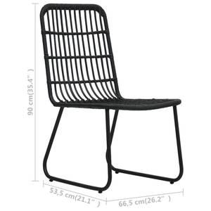 Garten-Essgruppe (9-teilig) 3060248 Schwarz - Kunststoff - Polyrattan - 90 x 74 x 190 cm