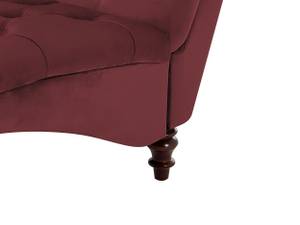 Chaiselongue MURET Burgunderrot - Eiche Dunkel - Rot