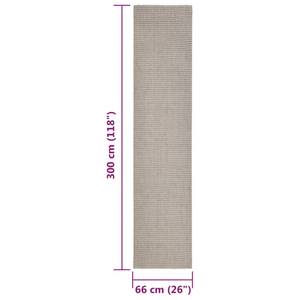 Tapis en sisal 3032244-3 Marron sable - 66 x 300 cm