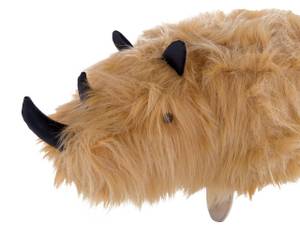 Pouf animal WOOLLY Beige - Marron - Fourrure synthétique - 66 x 37 x 36 cm