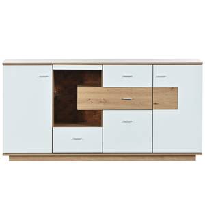 Sideboard GLOWDiana Ⅲ Beige - Holzwerkstoff - Glas - 40 x 77 x 160 cm