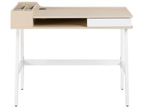 Bureau PARAMARIBO Marron - Blanc - Bois manufacturé - 100 x 82 x 55 cm