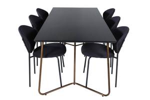 Essgruppe Pippi 20 (7-teilig) Schwarz - Massivholz - 90 x 75 x 190 cm