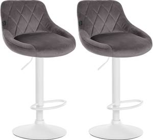 Tabouret de bar Lazio Lot de 2 Gris - Blanc