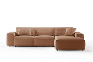 Sofa RANI Ecksofa Cord Braun - Ecke davorstehend rechts