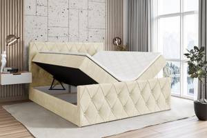 Boxspringbett - AMAY Beige - Breite: 180 cm - H4