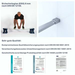 Duschabtrennung aus Sicherheitsglas Breite: 100 cm