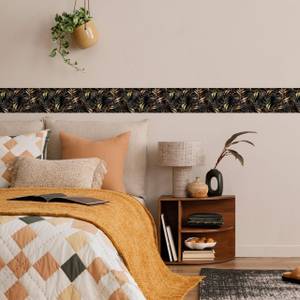 Bande Décorative FEUILLES Plantes Nature Beige - Noir - Marron - Papier - Textile - 10 x 300 x 300 cm