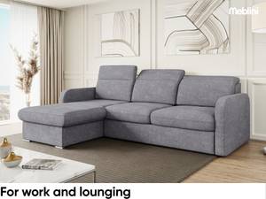 Ecksofa Emerald L-Form Dunkelgrau