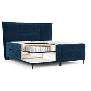 Boxspringbett Koussi II Taschenfederkern Marineblau - Breite: 180 cm