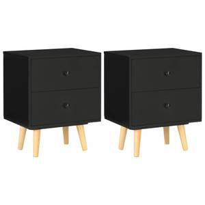 Nachttisch(2er Set) 299445 Schwarz - Holzwerkstoff - Massivholz - Holzart/Dekor - 40 x 50 x 30 cm