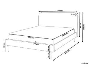 Doppelbett FLAYAT Gold - Grau - Breite: 173 cm