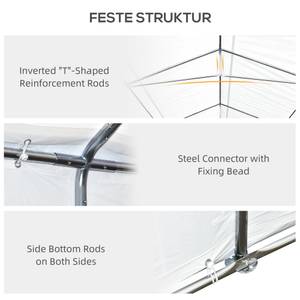 Partyzelt 6 x 3m 84C-315 Weiß - Metall - Kunststoff - 295 x 280 x 595 cm