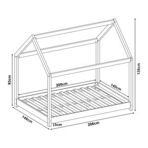 Kinderbett Cerro Grau - 146 x 138 cm