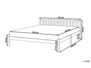 Lit double FLORAC Bleu - Bleu marine - Largeur : 147 cm