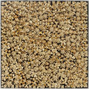 Deko Rahmen Gold Flower Gold - Textil / Kunststoff / Holzwerkstoff - 120 x 120 cm