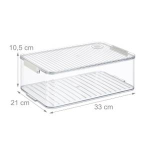 4x organiseurs de frigo Blanc - Matière plastique - 21 x 11 x 33 cm