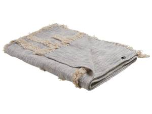 Couverture HOSPET Beige - Gris - Fibres naturelles - 130 x 1 x 180 cm