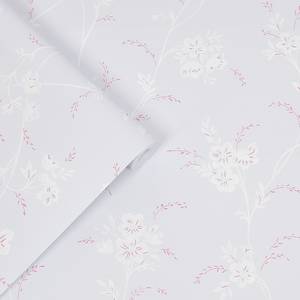 Vliestapete Eva Floral Grau - Papier - Kunststoff - Textil - 52 x 52 x 1000 cm