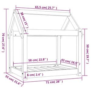 Lit pour chien 3016322-1 Bois - 71 x 55 cm