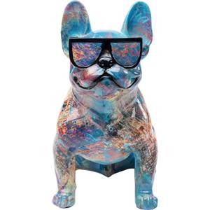 Figurine décorative Dog of Sunglass Bleu - Matière plastique - Pierre - 30 x 37 x 20 cm