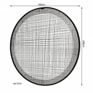 Runde Wanddekoration aus schwarzem Schwarz - Metall - 2 x 100 x 100 cm