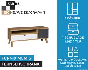 TV-Schrank MEMIS Weiß - Holzwerkstoff - 120 x 48 x 40 cm