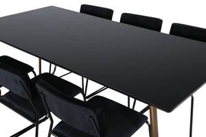 Essgruppe Pippi 18 (7-teilig) Schwarz - Massivholz - 90 x 75 x 190 cm