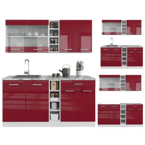 Singleküche R-Line 37612 Hochglanz Bordeaux - Weiß - Tiefe: 60 cm