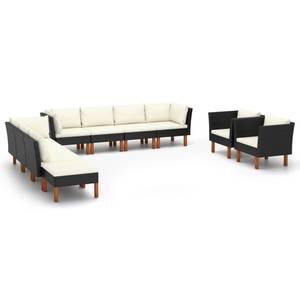 Garten-Sofa-Set (10-teilig) 3011728-6 Schwarz