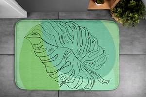 Badteppich Monstera Blätter Grün - Textil - 90 x 60 x 90 cm