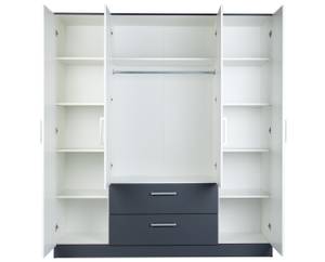 Kleiderschrank Kent 40 WA Grau - Weiß - Holzwerkstoff - Kunststoff - 181 x 201 x 54 cm